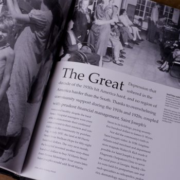 The Great Depression: Sample page/spread from professionally-formatted, designed book for Hospital in Atlanta GA