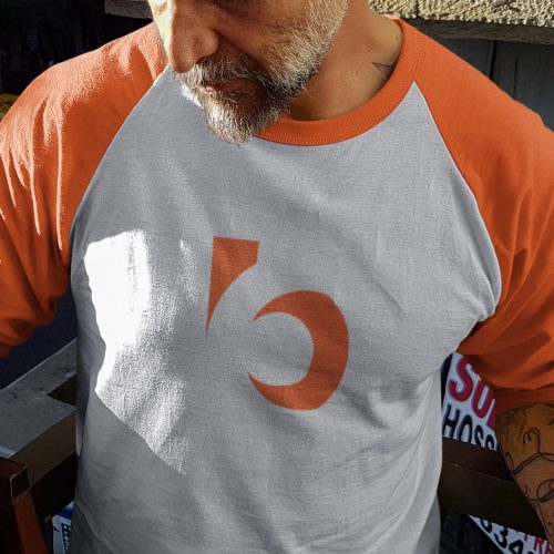 Business Logo Icon/Mark Designer wearing Baseball Shirt, Long Sleeve
