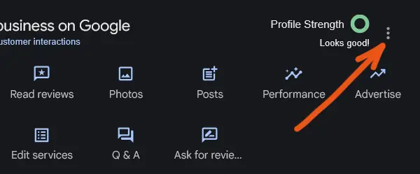Click Three Dots To Add User Google Business Profile Listing